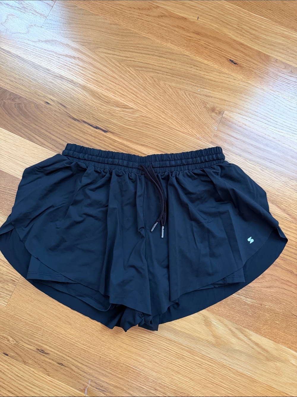 Black Butterfly Leg Athletic Shorts with Elastic Drawstring XXL fits like 14